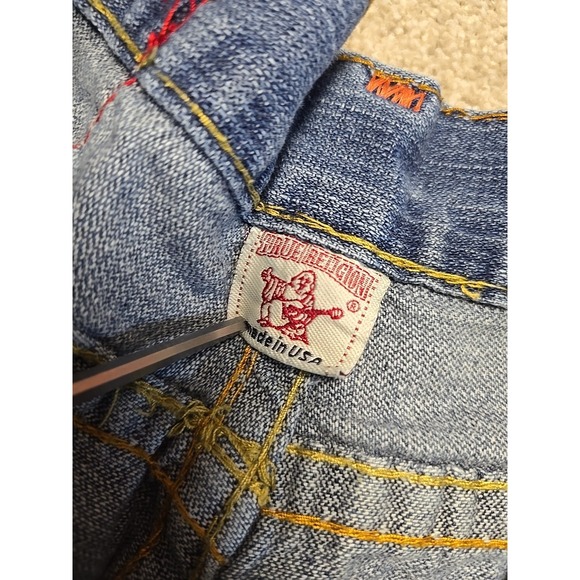 True Religion World Tour Joey  Super T Jeans‎ Womens 30x31 Thick Stitching Y2K - Picture 9 of 9